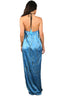 Long Tie Dye Silk Vacation Dress - Blue