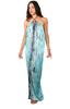 Long Tie Dye Silk Vacation Dress - Turq