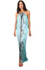 Long Tie Dye Silk Vacation Dress - Turq