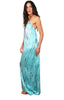 Long Tie Dye Silk Vacation Dress - Turq