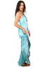 Long Tie Dye Silk Vacation Dress - Turq