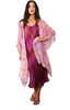 3/4 Long Open Front Silk Batik Kaftan