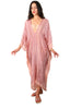 3/4 Long Silk V-Neck Kaftan