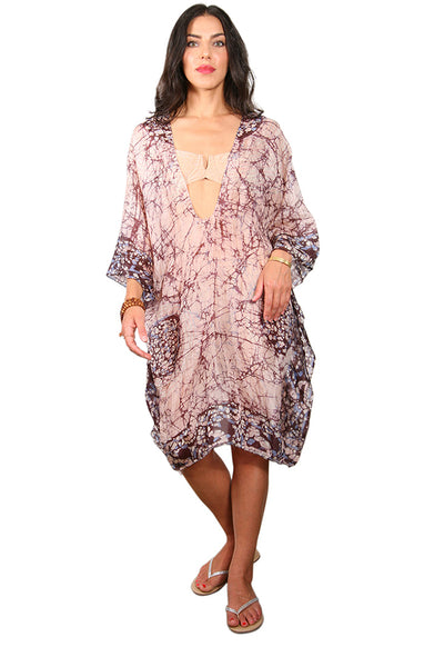 Mid Length Silk V-Neck Kaftan