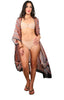 3/4 Long Open Front Silk Kaftan