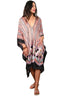 3/4 Long Silk V-Neck Kaftan