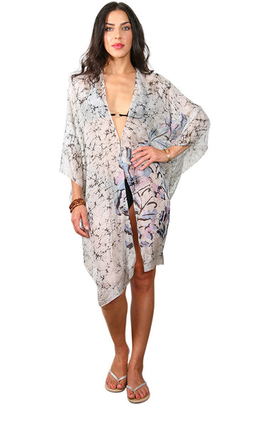 Knee Length Open Front Batik Kaftan