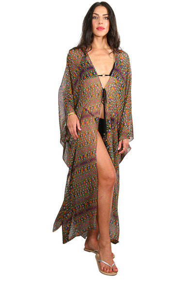 Open Front Side Drape Kaftan