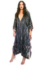 3/4 Long Silk V-Neck Kaftan