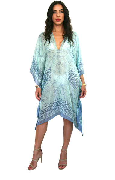 Mid Length Silk V-Neck Kaftan