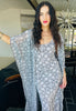 Long Open Front Kaftan - Lace Print