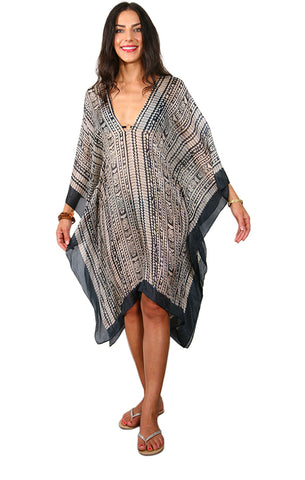 Mid Length Silk V-Neck Kaftan